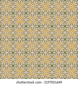 Vintage-Fliesenmuster, floraler, dekorativer Hintergrund