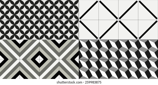 Vintage tiles Black and White