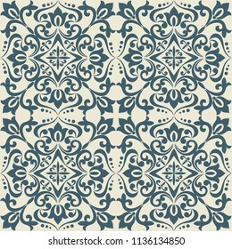 Vintage tiles for decorative design. Ceramic floor tiles. Geometrical finishing of the floor. Perfect for printing on fabric, ceramic tile or paper. Vector.