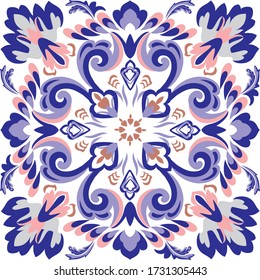 Vintage tiles for decorative design. Ceramic floor tiles.  Geometrical finishing of the floor. Perfect for printing on fabric, ceramic tile or paper. Vector