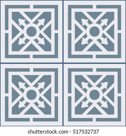 Vintage tiles intricate details for a decorative look. Seamless vector. Ceramic paint floor, ornament Collection Pattern Colorful Painted tin Illustration background Pattern. Stamford
