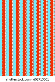 Vintage tiling seamless pattern with bacon. Abstract crazy ornament made of simple geometric shapes. Endless texture for wallpaper, wrapping paper, web page background, surface texture, pattern fill
