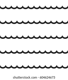 Vintage tiling seamless pattern with sea waves. Abstract retro ornament made of simple geometric shapes. Endless vector texture for wallpaper, wrapping paper, background, surface texture, pattern fill