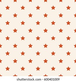 Vintage tiling seamless pattern with stars. Abstract retro ornament made of simple geometric shapes. Endless vector texture for wallpaper, wrapping paper, background, surface texture, pattern fill