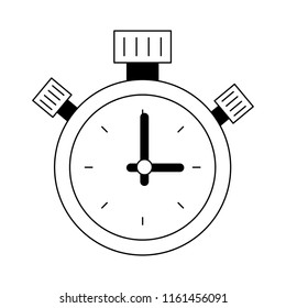 Vintage timer symbol in black and white