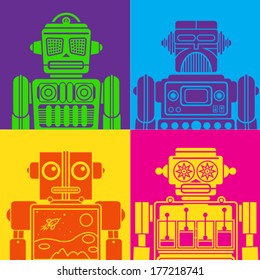 Vintage Tin Toy Robot Pop Art
