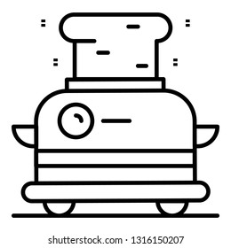 Vintage toaster icon. Outline vintage toaster vector icon for web design isolated on white background