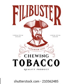 Vintage Tobacco Label with Pirate.