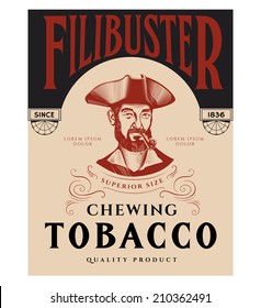 Vintage Tobacco Label with Pirate.