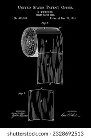 Vintage Toilet Paper 1891 Patent