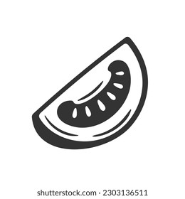 Vintage tomato isolated on white background. Silhouette black tomato. Vector illustration