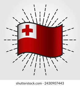 Vintage Tonga National Flag Illustration