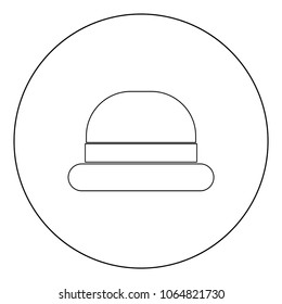 Vintage top hat black icon in circle vector illustration isolated flat style .
