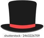 Vintage top hat cartoon illustration isolated on white background.