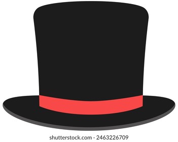 Vintage top hat cartoon illustration isolated on white background.