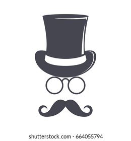 Vintage top hat. Cylinder hat illustration. Top hat vector icon