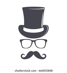 Vintage top hat. Cylinder hat illustration. Top hat vector icon