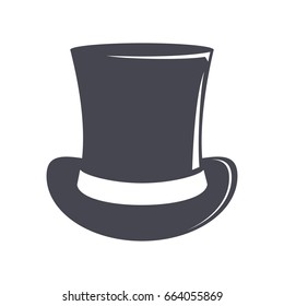 Vintage top hat. Cylinder hat illustration. Top hat vector icon