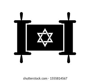 Vintage Torah papyrus paper. Scroll icon. Isolated vector sign symbol. EPS 10