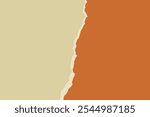 Vintage torn paper background. Blank orange ripped banner template.