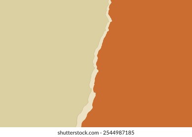Fundo de papel rasgado vintage. Modelo de banner rasgado em laranja vazio.