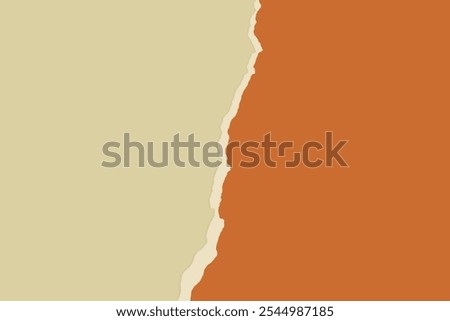 Vintage torn paper background. Blank orange ripped banner template.