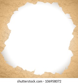 vintage torn paper hole with copyspace for your text