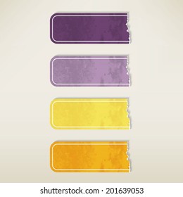 vintage torn paper labels set