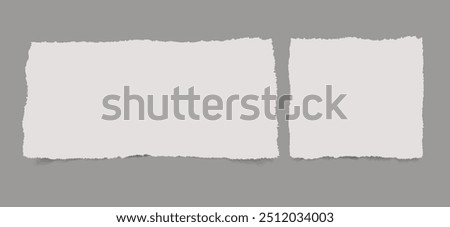 Vintage torn paper set on transparent background.