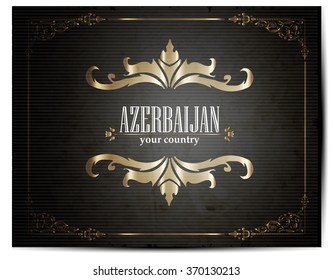 Vintage Touristic Greeting Card -Azerbaijan- Vector