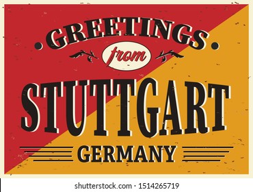 Vintage Touristic Greeting Card - Berlin, Germany - Vector EPS10. Grunge effects can be easily removed for a brand new, clean sign.