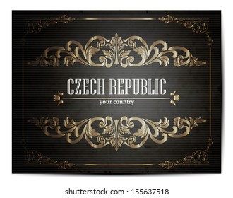 Vintage Touristic Greeting Card -Cuba- Vector EPS10. 
