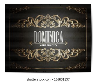 Vintage Touristic Greeting Card -Dominica- Vector