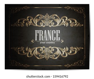 Vintage Touristic Greeting Card - France - Vector EPS10.