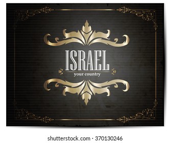 Vintage Touristic Greeting Card -Israel- Vector