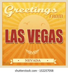 Vintage Touristic Greeting Card - Las Vegas, Nevada, vector illustration