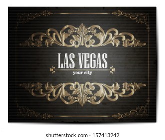 Vintage Touristic Greeting Card -Las Vegas- Vector 