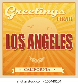 Vintage Touristic Greeting Card - Los Angeles, California, vector illustration