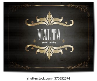 Vintage Touristic Greeting Card -Malta - Vector 