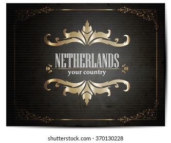 Vintage Touristic Greeting Card -Netherlands - Vector