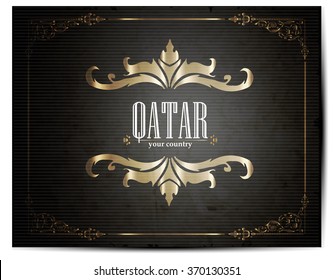 Vintage Touristic Greeting Card -Qatar - Vector