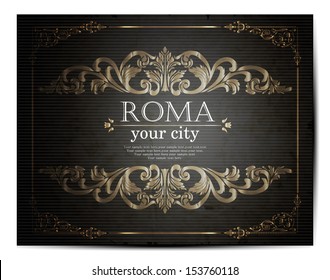 Vintage Touristic Greeting Card - Rome, Italy - Vector EPS10