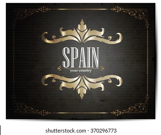 Vintage Touristic Greeting Card - Spain - Vector