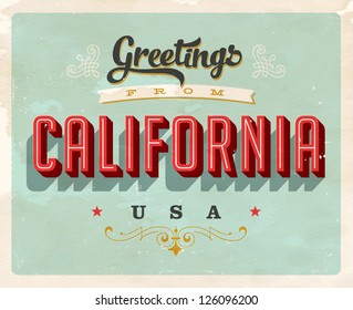 Vintage Touristic Greeting Card - Vector EPS10. Grunge effects can be easily removed for a brand new, clean sign.