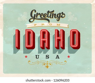 Vintage Touristic Greeting Card - Vector EPS10. Grunge effects can be easily removed for a brand new, clean sign.