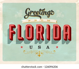 Vintage Touristic Greeting Card - Vector EPS10. Grunge effects can be easily removed for a brand new, clean sign.