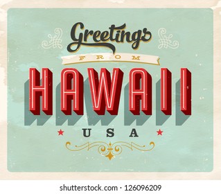 Vintage Touristic Greeting Card - Vector EPS10. Grunge effects can be easily removed for a brand new, clean sign.