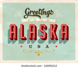 Vintage Touristic Greeting Card - Vector EPS10. Grunge effects can be easily removed for a brand new, clean sign.