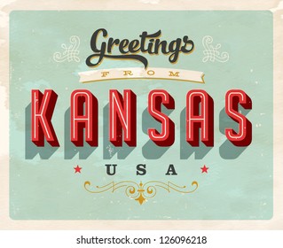 Vintage Touristic Greeting Card - Vector EPS10. Grunge effects can be easily removed for a brand new, clean sign.