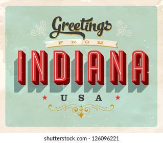 Vintage Touristic Greeting Card - Vector EPS10. Grunge effects can be easily removed for a brand new, clean sign.